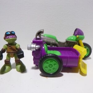 TMNT IMAGINEXT BIKER DONATELLO w/Motorcycle & Side Car HALF SHELL HEROS